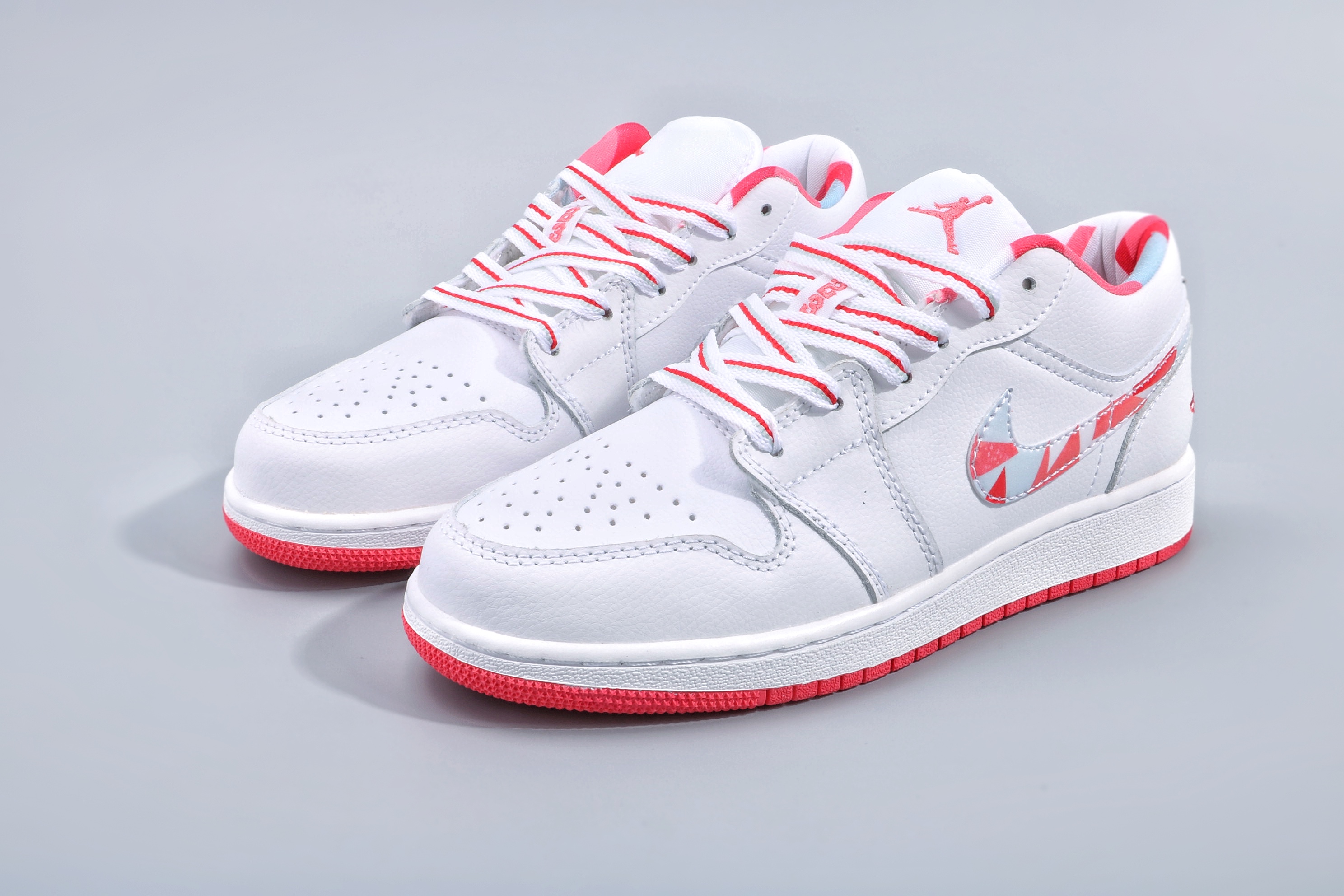 2019 Air Jordan 1 Low White Red For Women
